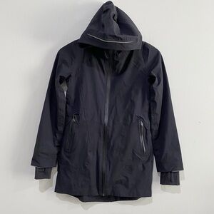 IVIVVA Lululemon Rain On Game On Jacket Black Waterproof Reflective Girls Size 8